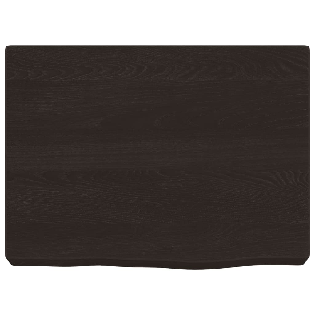 Zidna polica tamnosmeđa 40x30x(2-4) cm od obrađene hrastovine