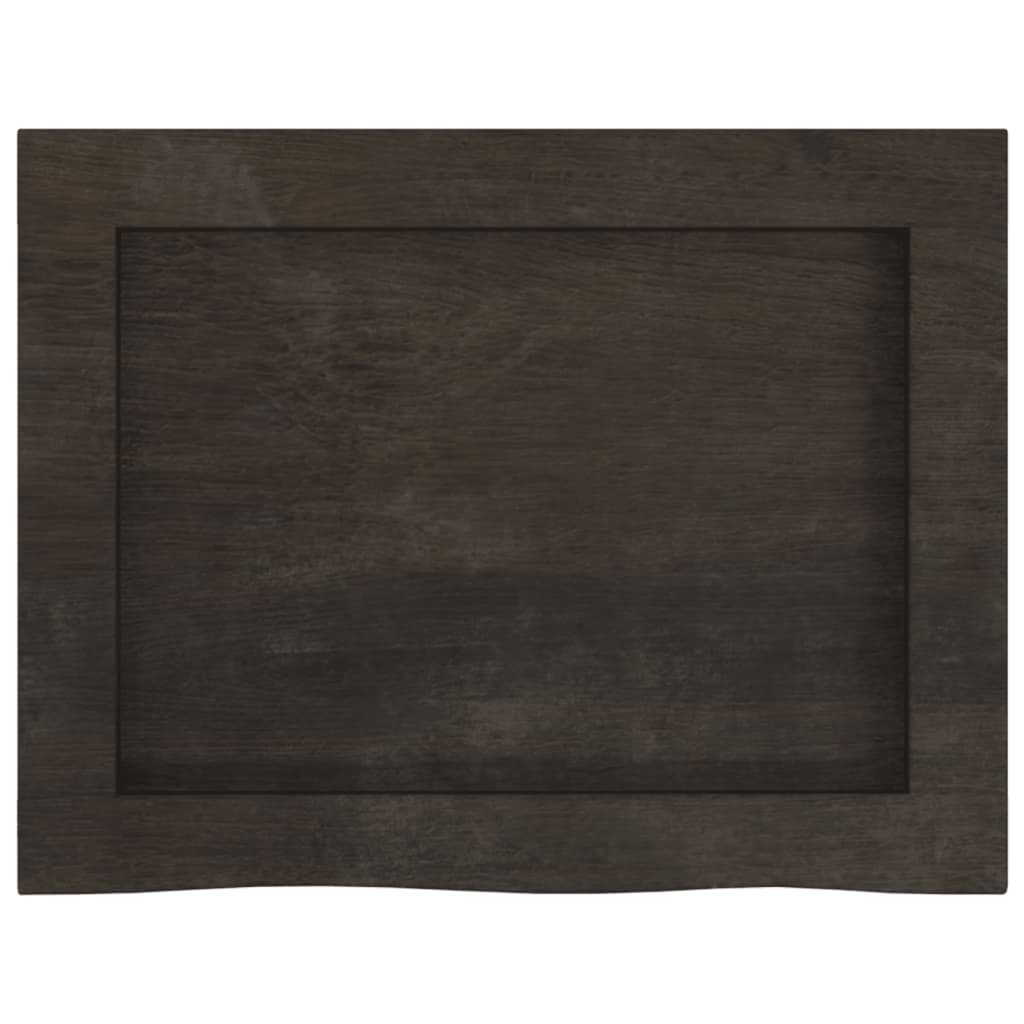 Zidna polica tamnosmeđa 40x30x(2-4) cm od obrađene hrastovine