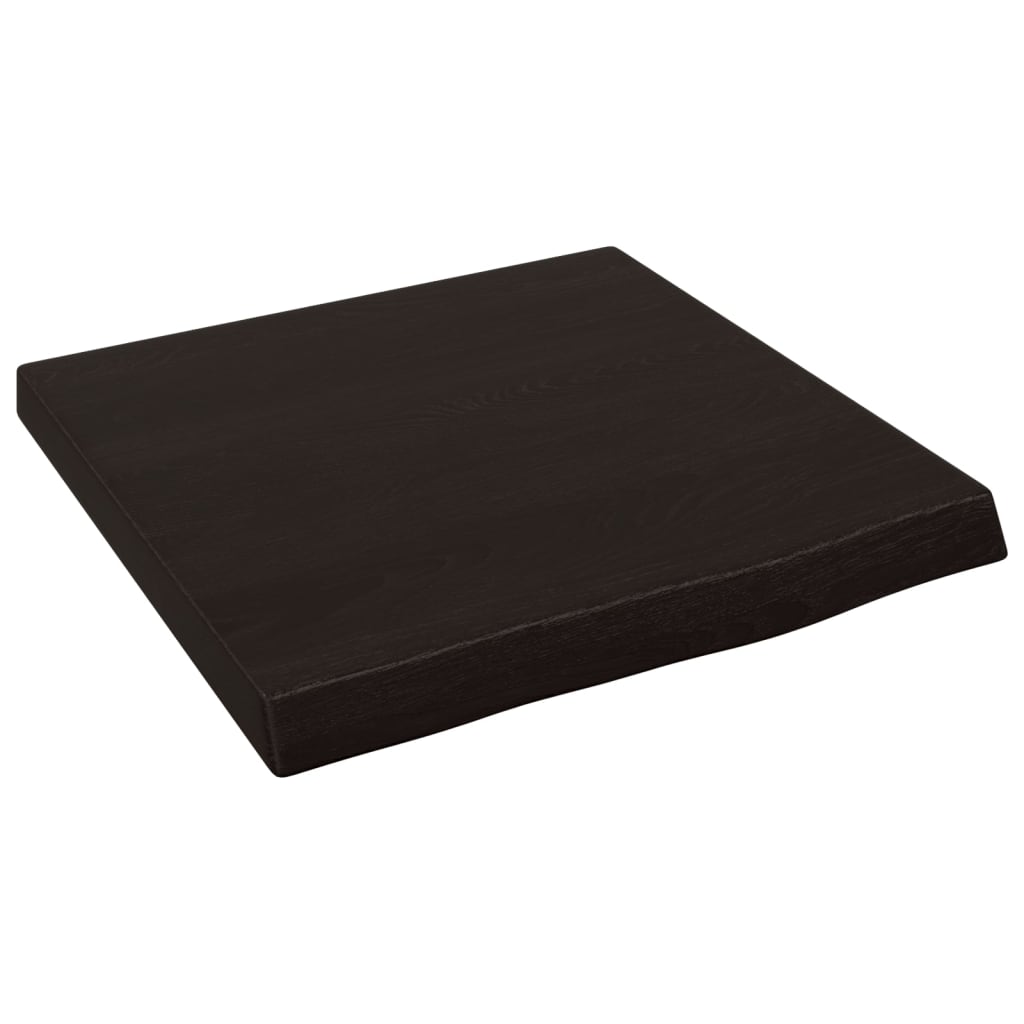 Zidna polica tamnosmeđa 40x40x(2-4) cm od obrađene hrastovine