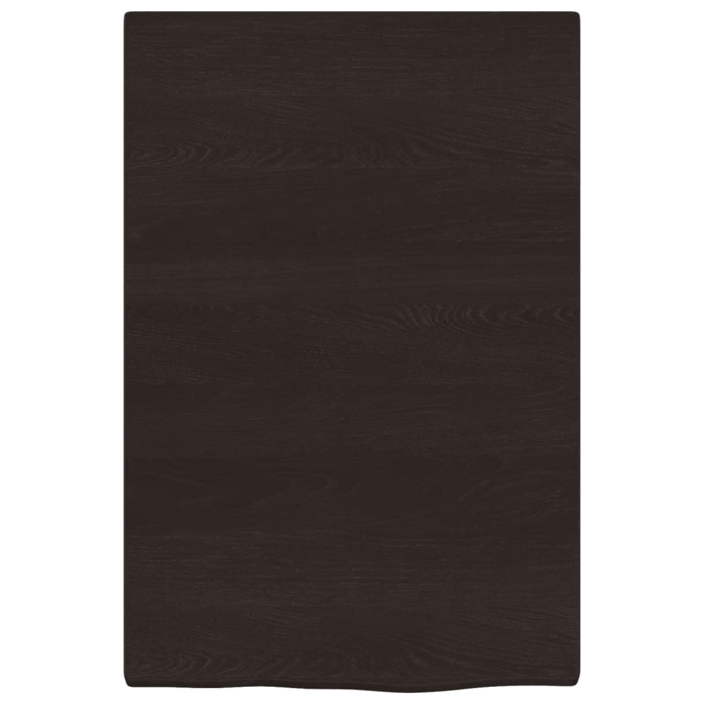 Zidna polica tamnosmeđa 40 x 60 x 2 cm od obrađene hrastovine