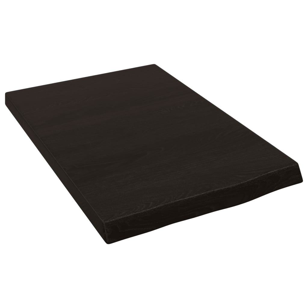 Zidna polica tamnosmeđa 40x60x(2-4) cm od obrađene hrastovine