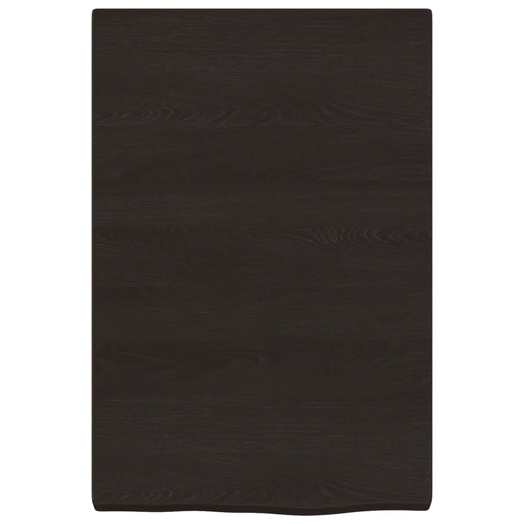Zidna polica tamnosmeđa 40x60x(2-4) cm od obrađene hrastovine