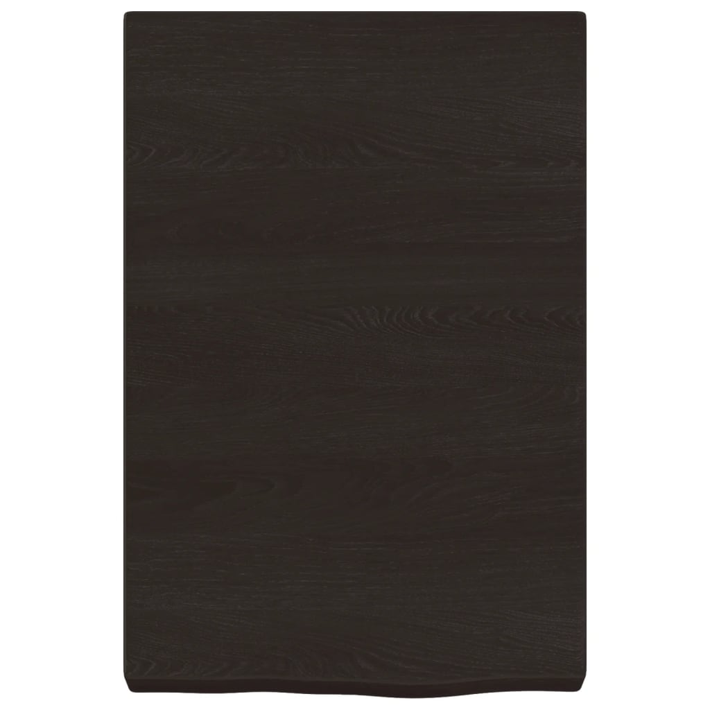 Zidna polica tamnosmeđa 40x60x(2-6) cm od obrađene hrastovine