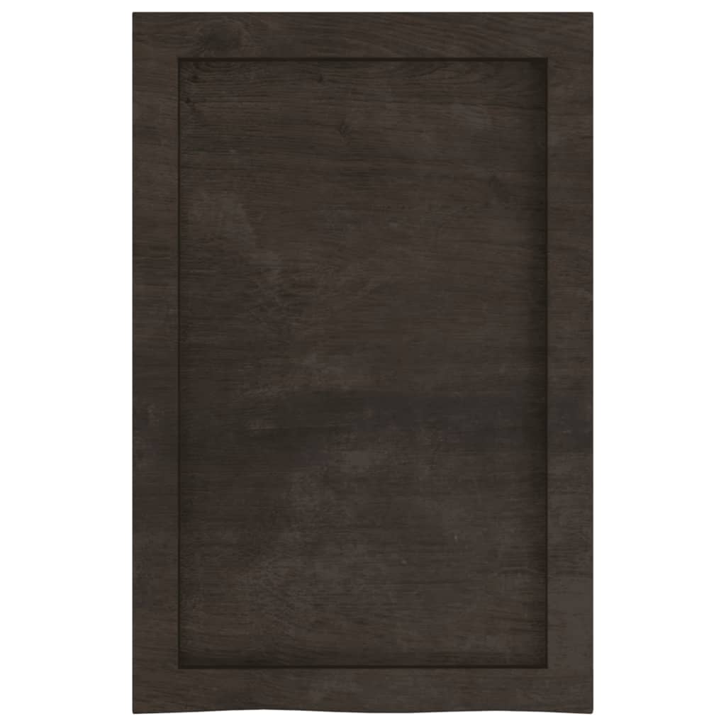 Zidna polica tamnosmeđa 40x60x(2-6) cm od obrađene hrastovine