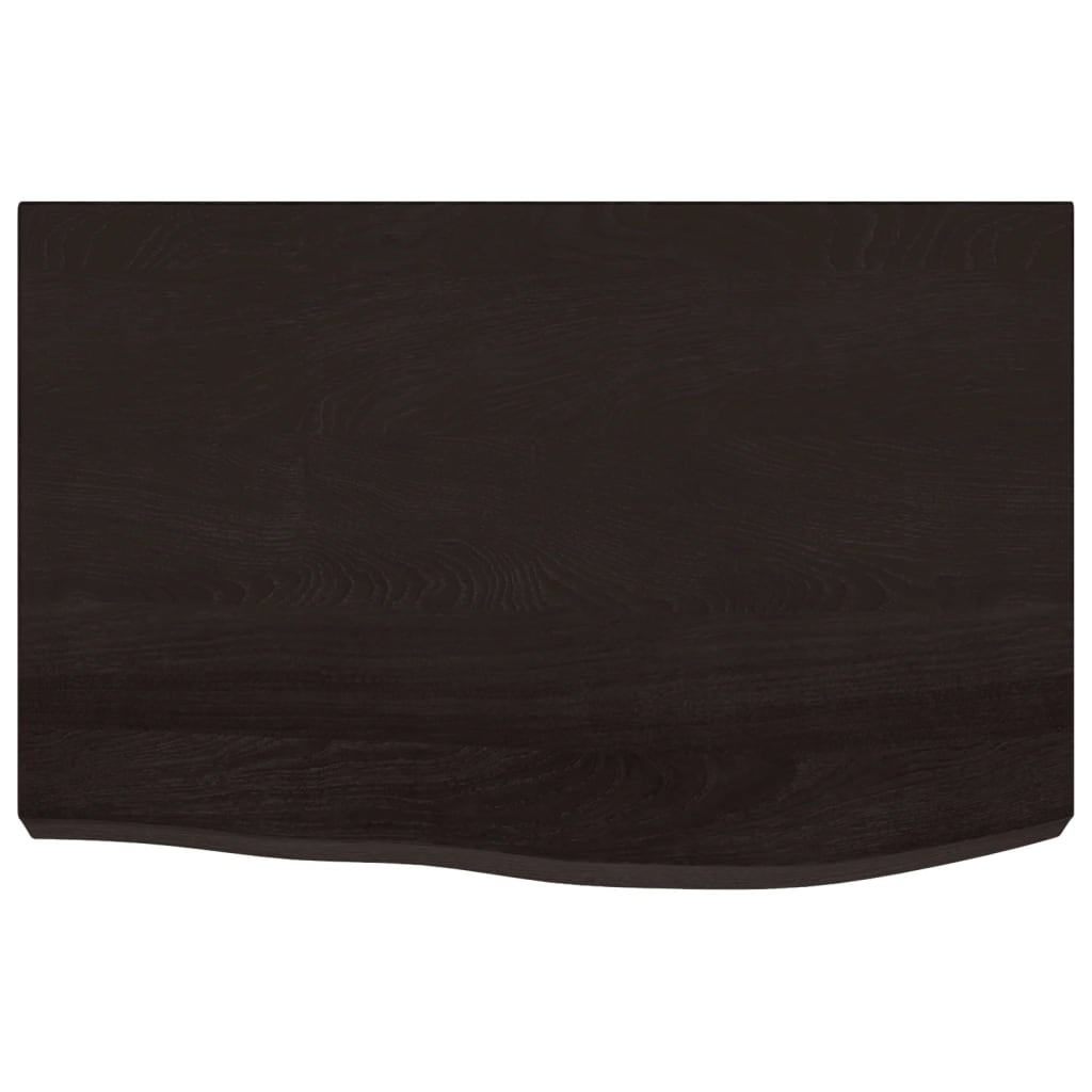 Zidna polica tamnosmeđa 60x40x(2-6) cm od obrađene hrastovine
