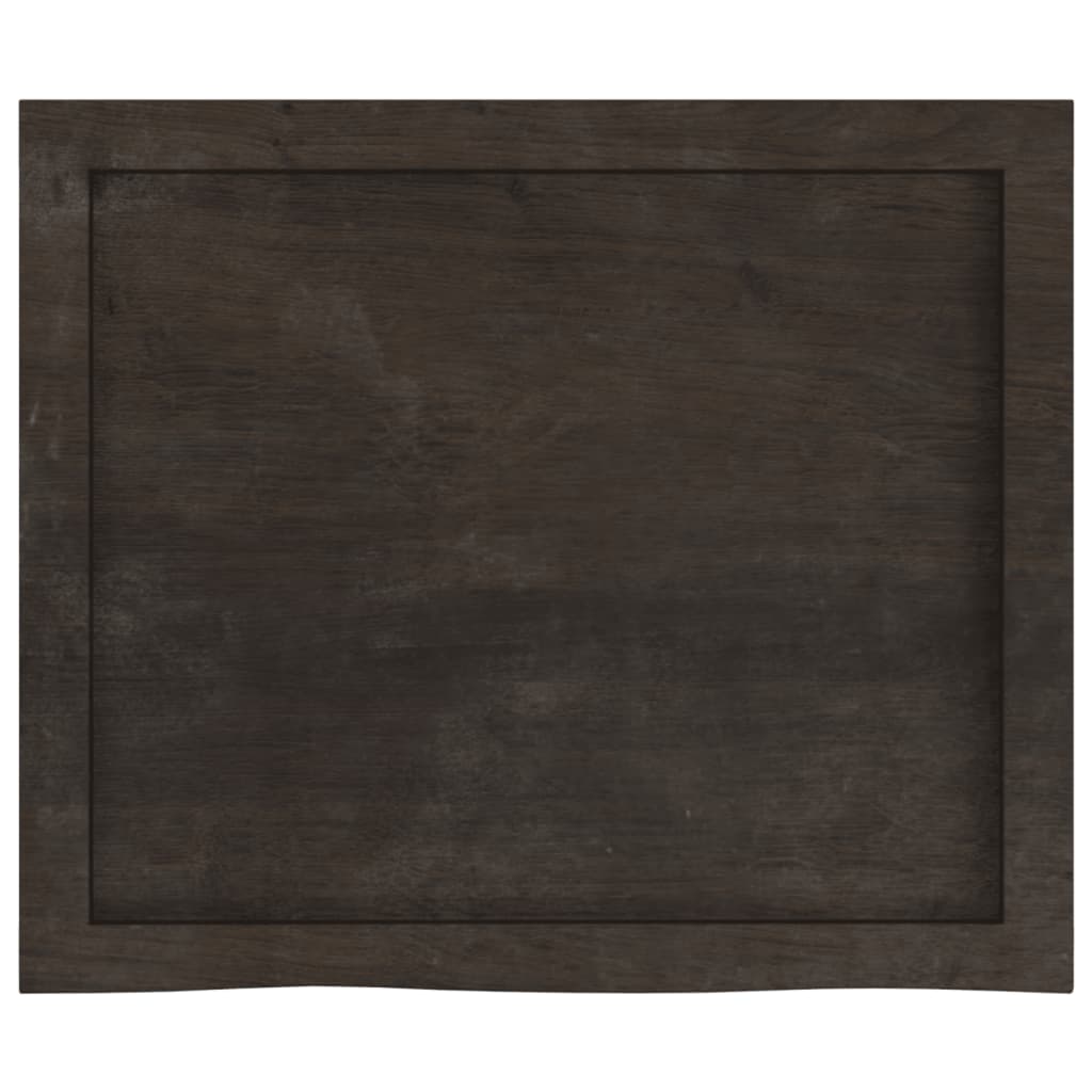Zidna polica tamnosmeđa 60x50x(2-4) cm od obrađene hrastovine