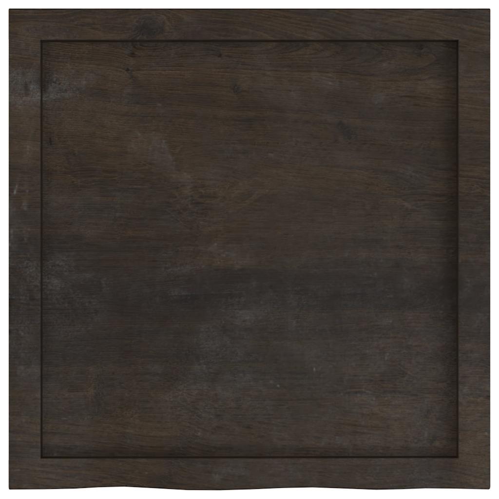 Zidna polica tamnosmeđa 60x60x(2-6) cm od obrađene hrastovine
