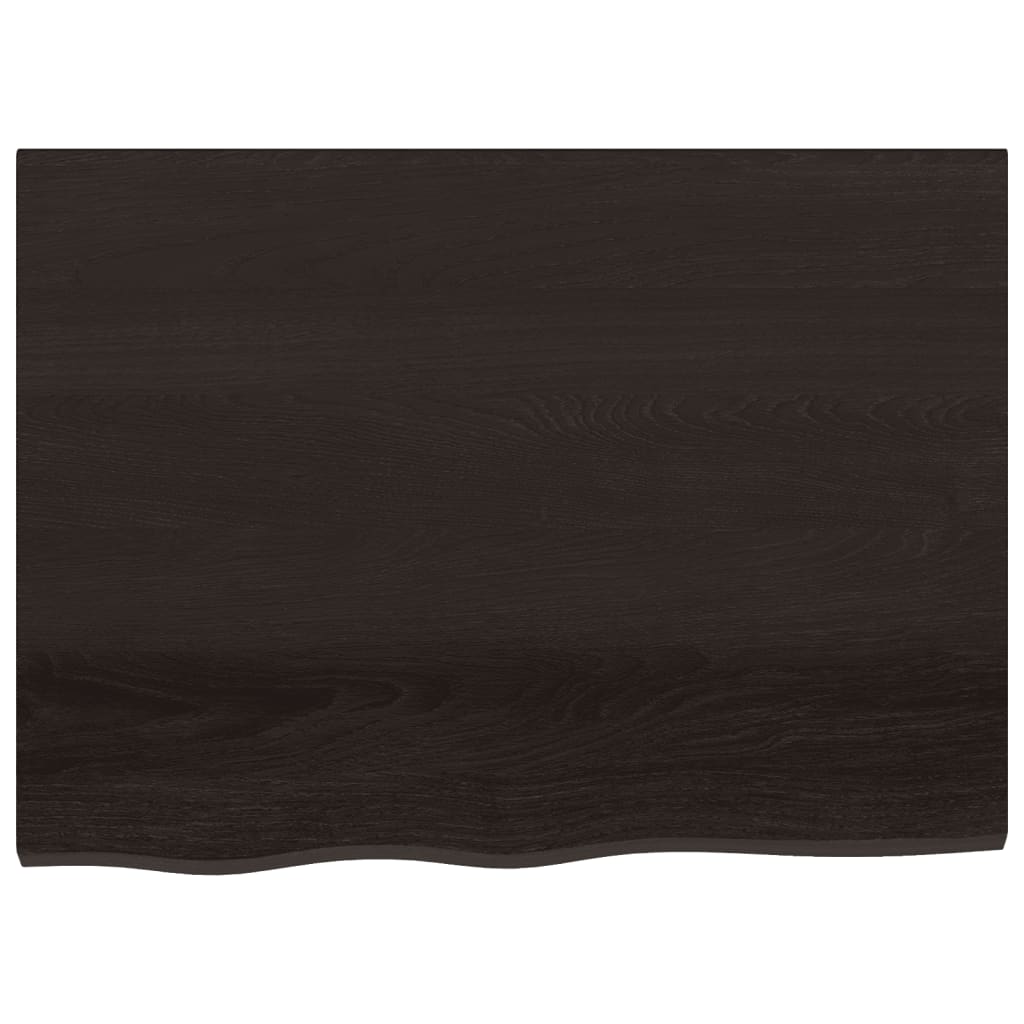 Zidna polica tamnosmeđa 80x60x(2-4) cm od obrađene hrastovine