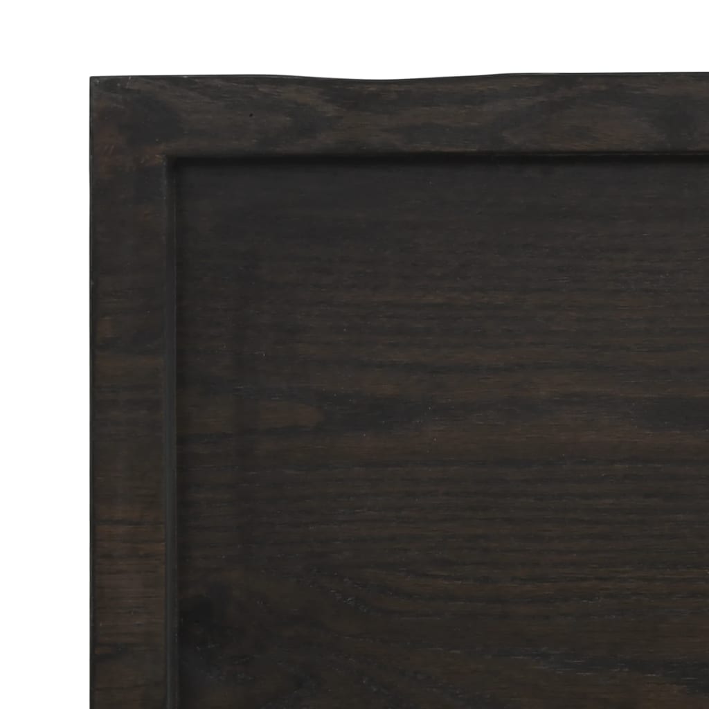 Zidna polica tamnosmeđa 80x60x(2-4) cm od obrađene hrastovine