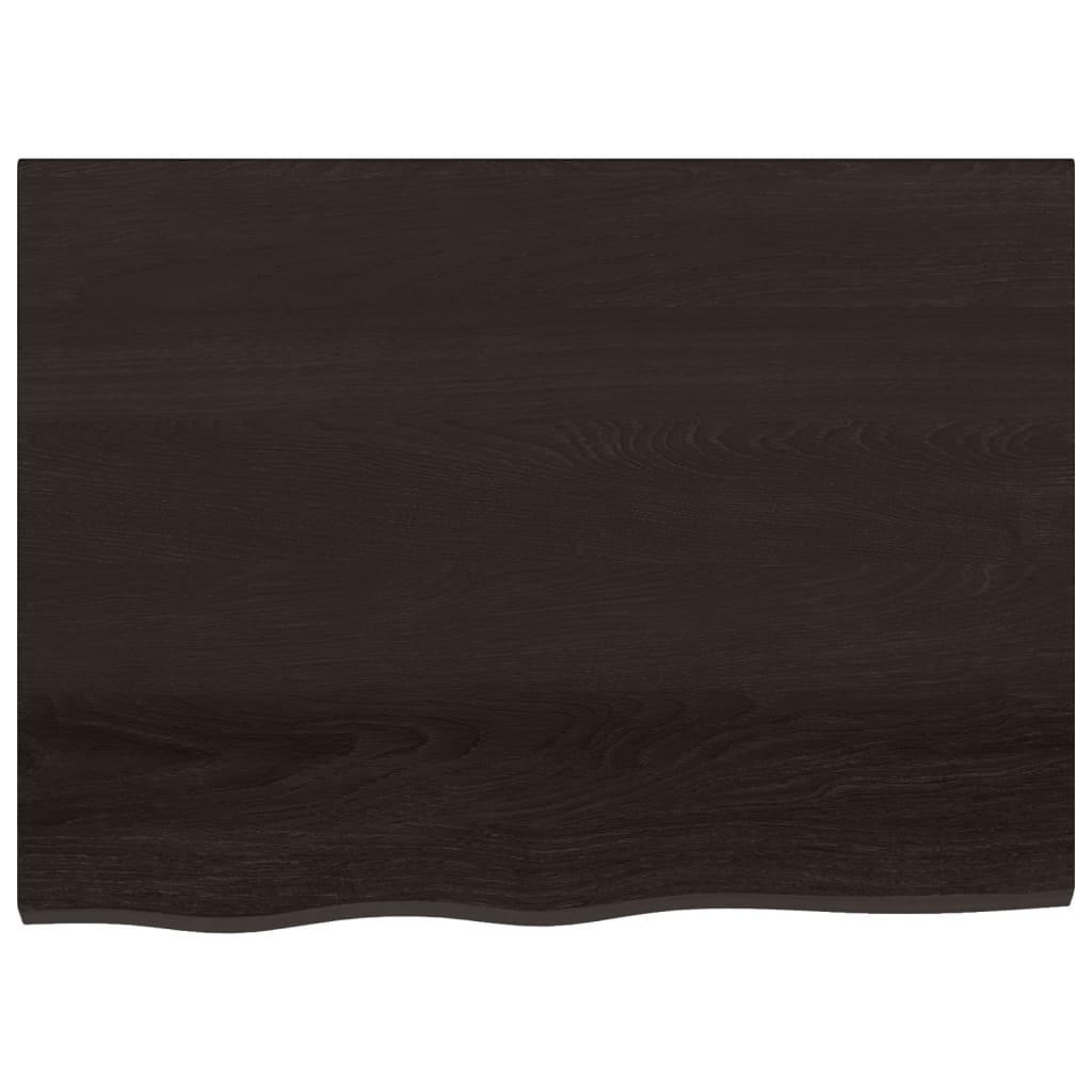 Zidna polica tamnosmeđa 80x60x(2-6) cm od obrađene hrastovine
