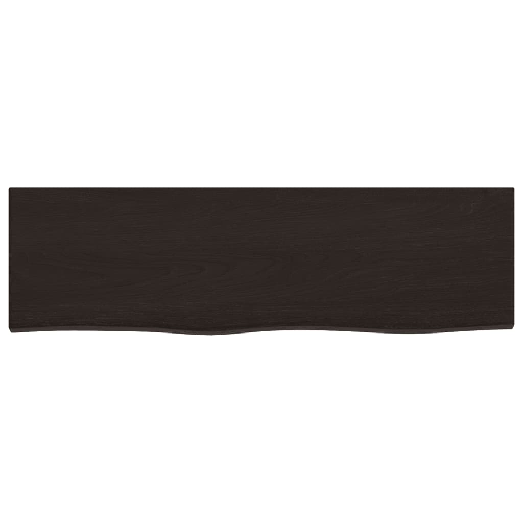 Zidna polica tamnosmeđa 100x30x(2-4) cm od obrađene hrastovine