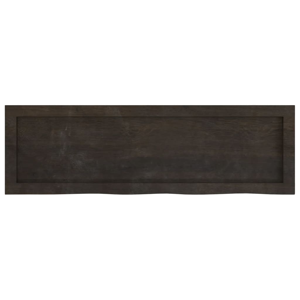 Zidna polica tamnosmeđa 100x30x(2-4) cm od obrađene hrastovine