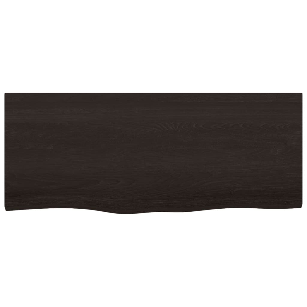 Zidna polica tamnosmeđa 100x40x(2-6) cm od obrađene hrastovine