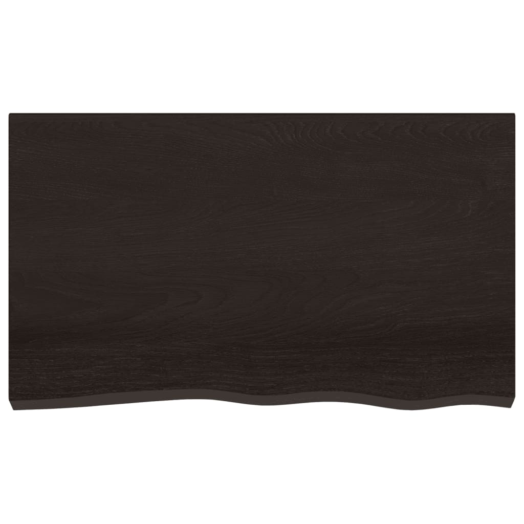 Zidna polica tamnosmeđa 100x60x2 cm od obrađene hrastovine