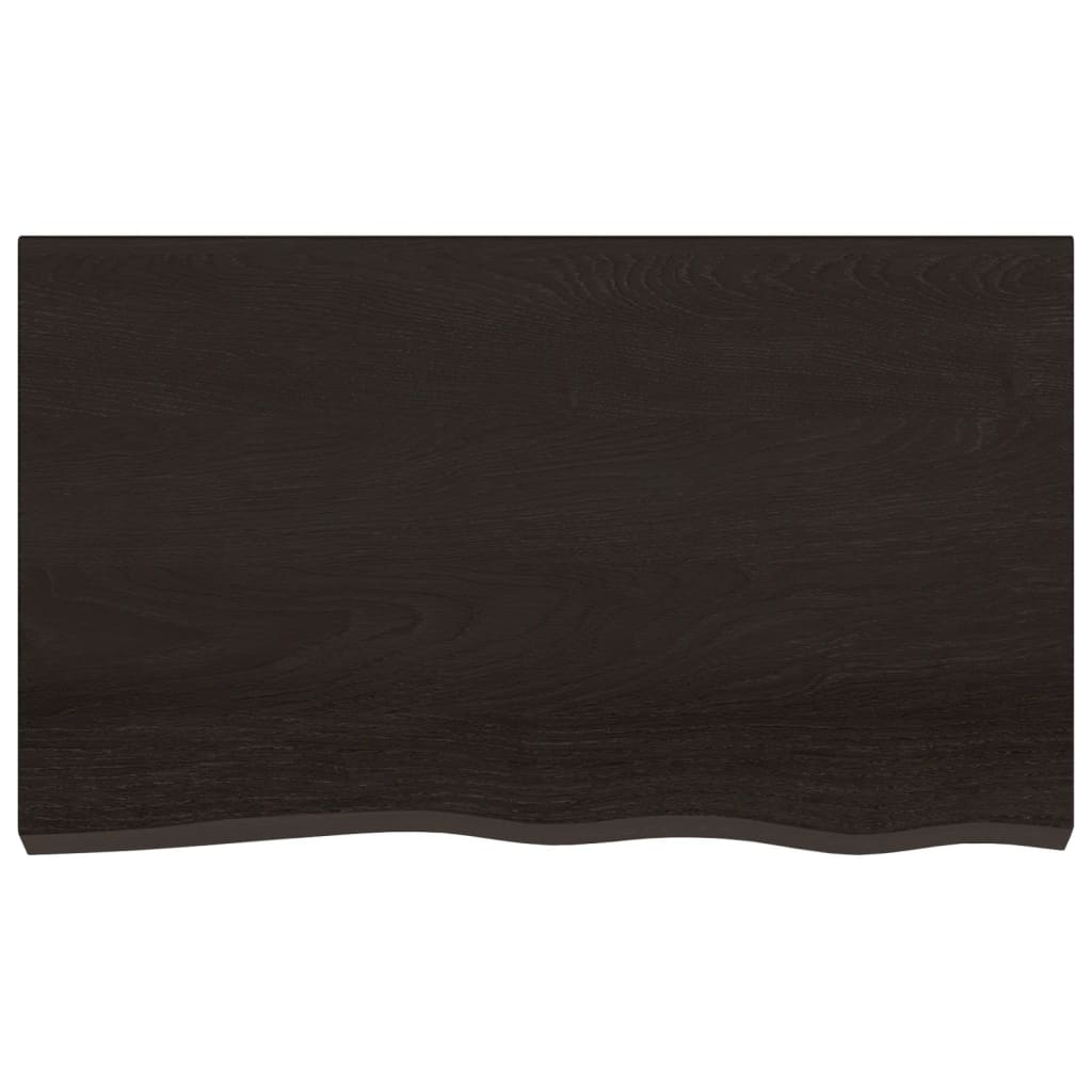 Zidna polica tamnosmeđa 100x60x(2-4) cm od obrađene hrastovine