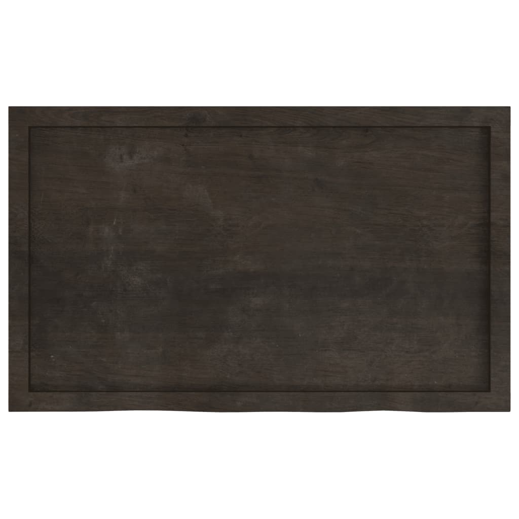 Zidna polica tamnosmeđa 100x60x(2-4) cm od obrađene hrastovine