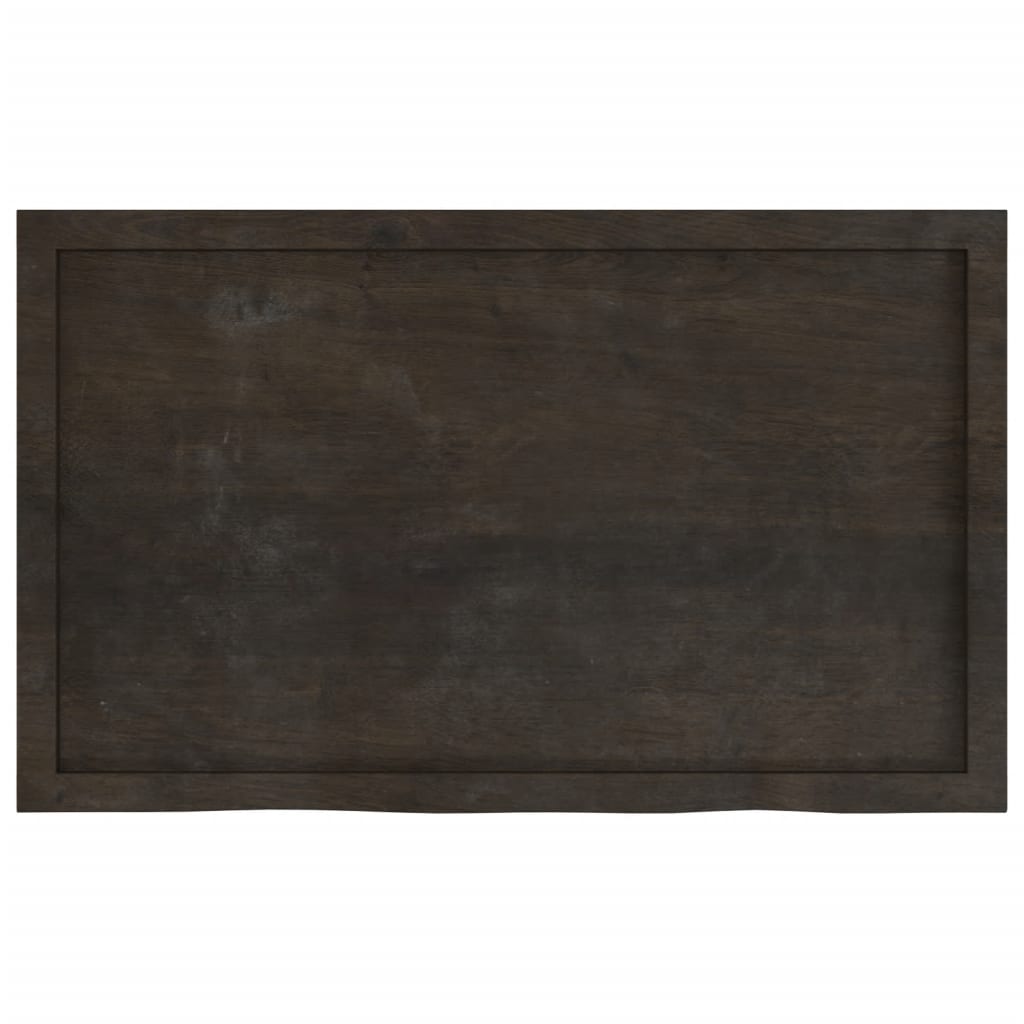 Zidna polica tamnosmeđa 100x60x(2-6) cm od obrađene hrastovine