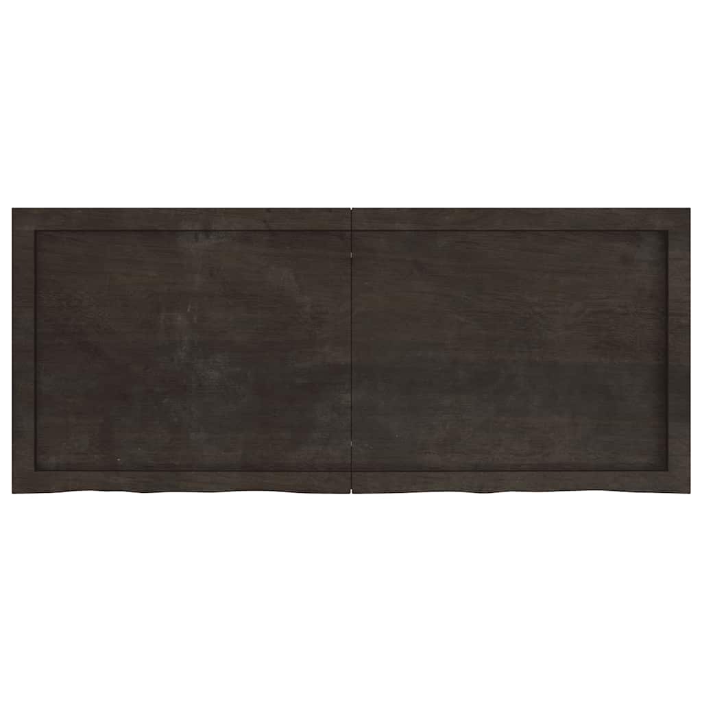 Zidna polica tamnosmeđa 120x50x(2-4) cm od obrađene hrastovine