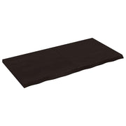 Zidna polica tamnosmeđa 120x60x(2-4) cm od obrađene hrastovine