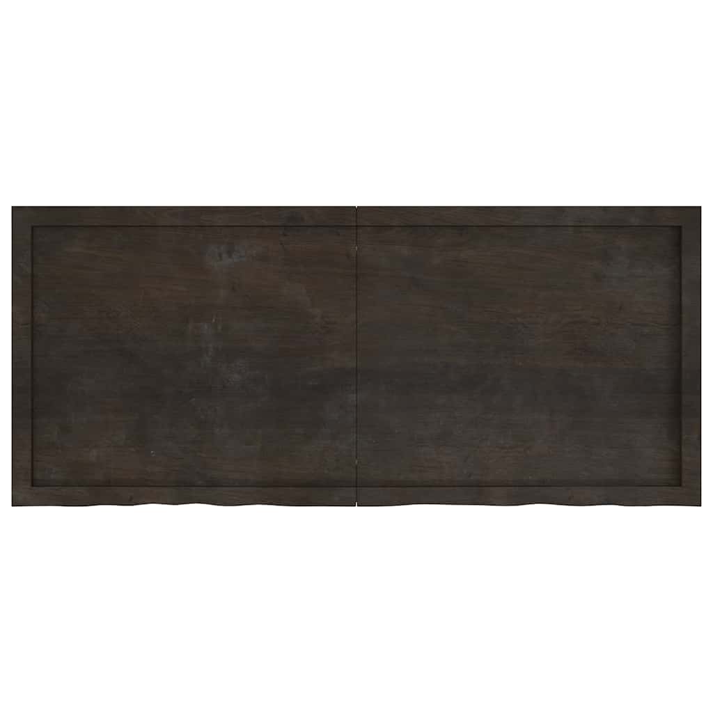 Zidna polica tamnosmeđa 140x60x(2-4) cm od obrađene hrastovine