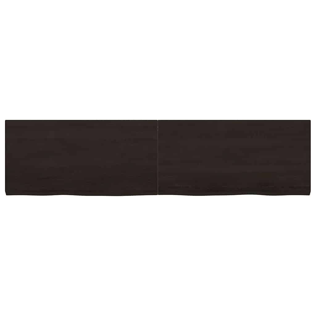Zidna polica tamnosmeđa 160x40x(2-4) cm od obrađene hrastovine