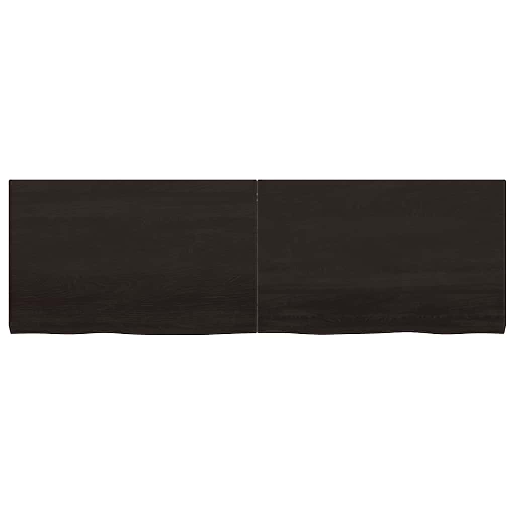 Zidna polica tamnosmeđa 160x50x(2-4) cm od obrađene hrastovine