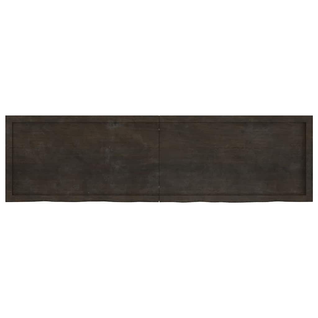 Zidna polica tamnosmeđa 180x50x(2-6) cm od obrađene hrastovine