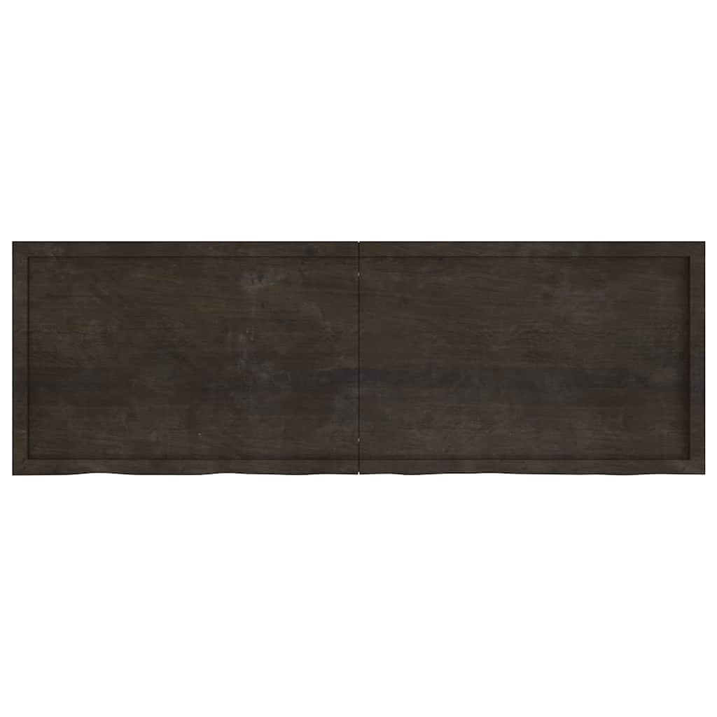 Zidna polica tamnosmeđa 180x60x(2-4) cm od obrađene hrastovine