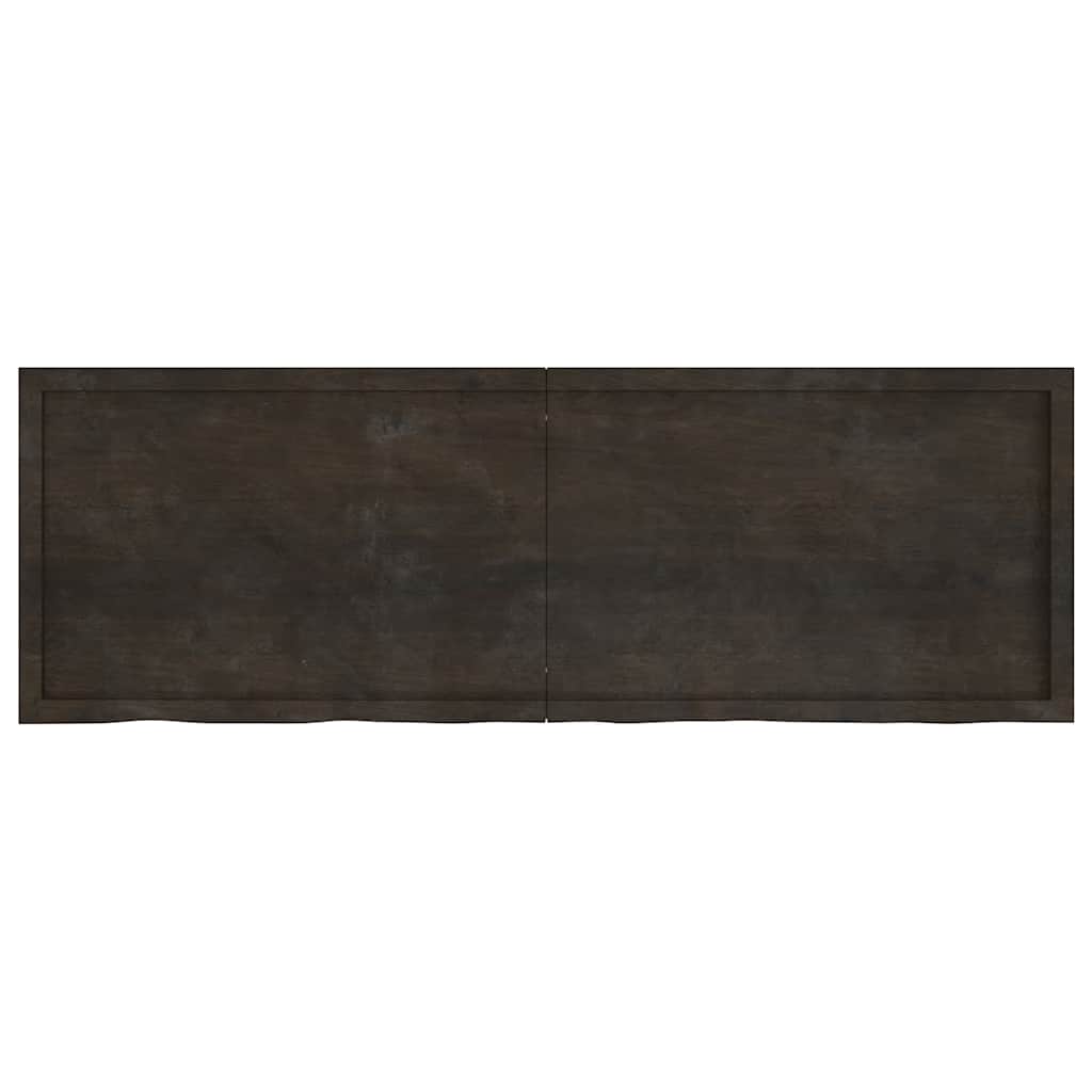 Zidna polica tamnosmeđa 180x60x(2-6) cm od obrađene hrastovine