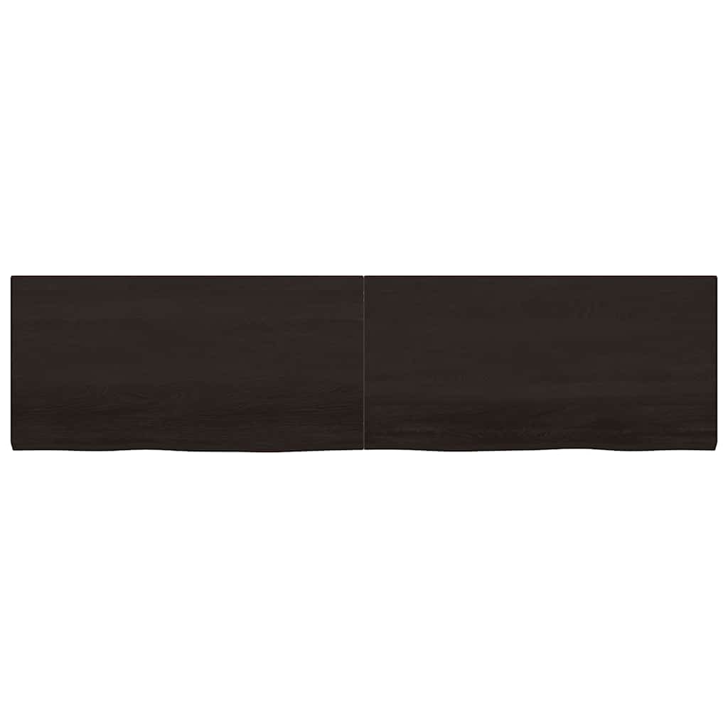 Zidna polica tamnosmeđa 200x50x(2-4) cm od obrađene hrastovine