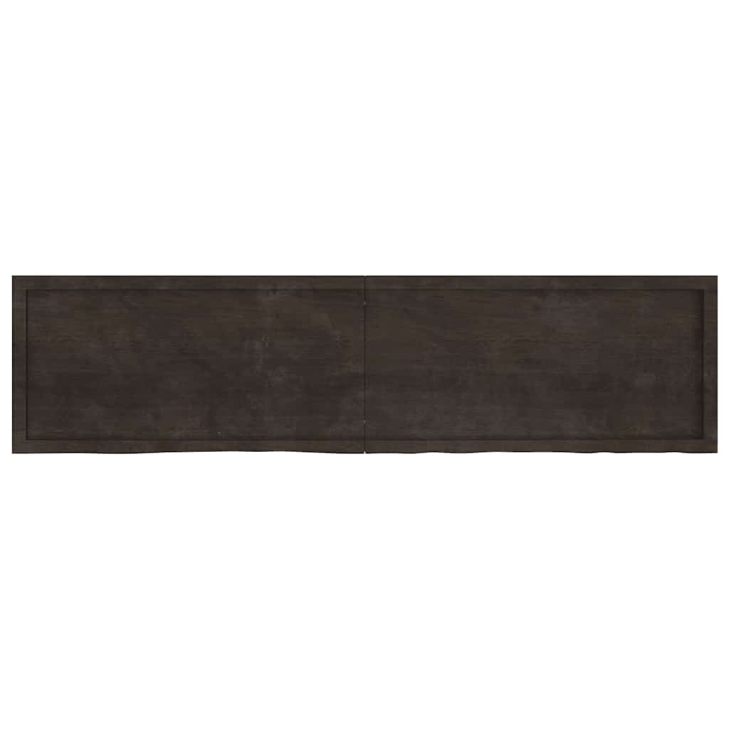 Zidna polica tamnosmeđa 200x50x(2-6) cm od obrađene hrastovine