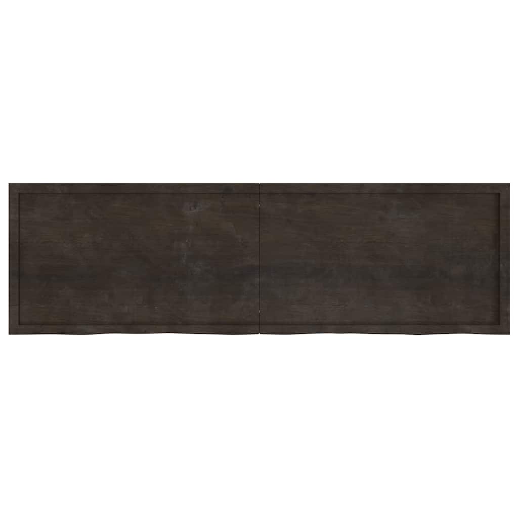 Zidna polica tamnosmeđa 200x60x(2-4) cm od obrađene hrastovine