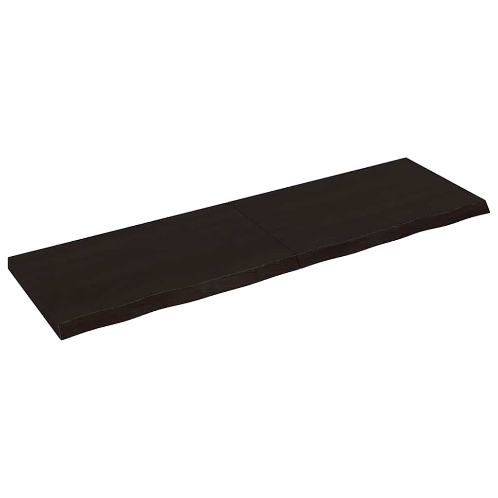Zidna polica tamnosmeđa 200x60x(2-6) cm od obrađene hrastovine