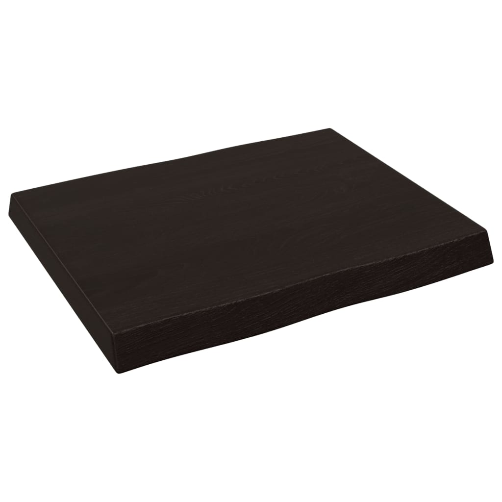 Stolna ploča tamnosmeđa 60x50x(2-6) cm obrađena hrastovina