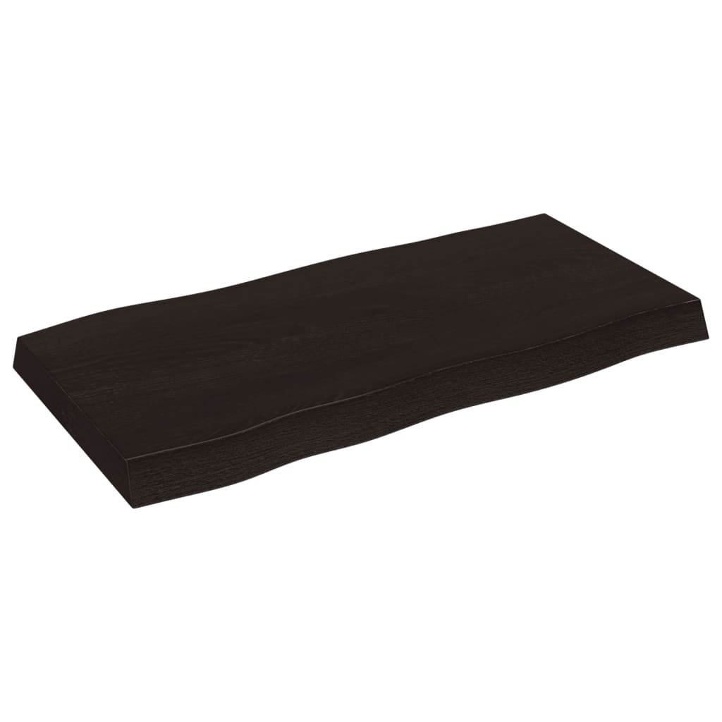 Stolna ploča tamnosmeđa 80x40x(2-6) cm obrađena hrastovina