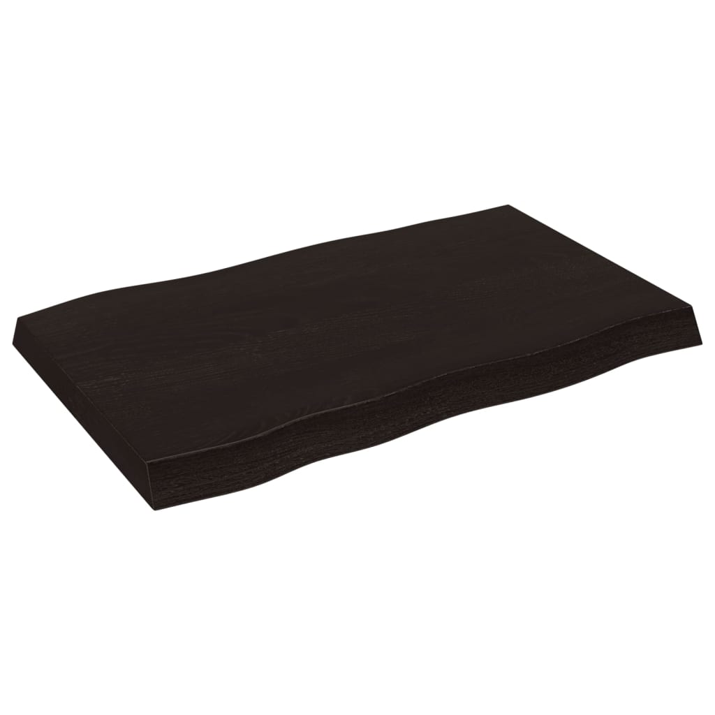 Stolna ploča tamnosmeđa 80x50x(2-6) cm obrađena hrastovina