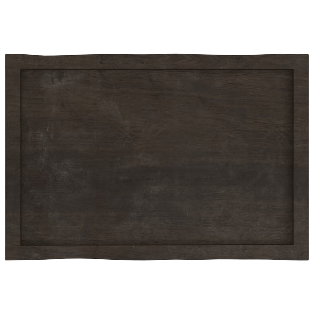 Stolna ploča tamnosmeđa 80x50x(2-6) cm obrađena hrastovina