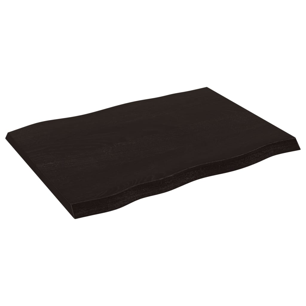 Stolna ploča tamnosmeđa 80x60x(2-4) cm obrađena hrastovina