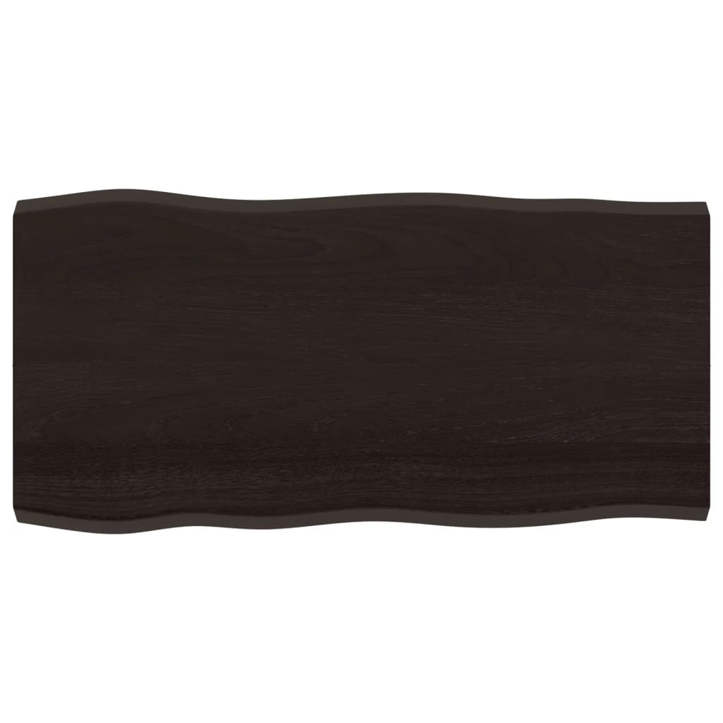 Stolna ploča tamnosmeđa 100x50x(2-4) cm obrađena hrastovina