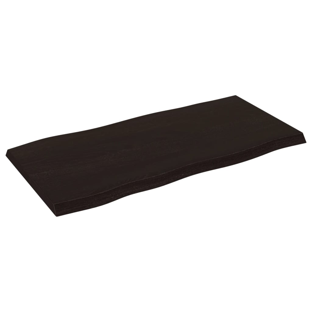 Stolna ploča tamnosmeđa 100x50x(2-4) cm obrađena hrastovina