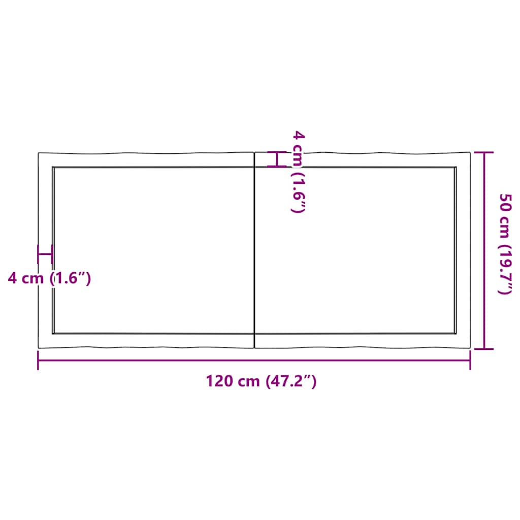 Stolna ploča tamnosmeđa 120x50x(2-4) cm obrađena hrastovina