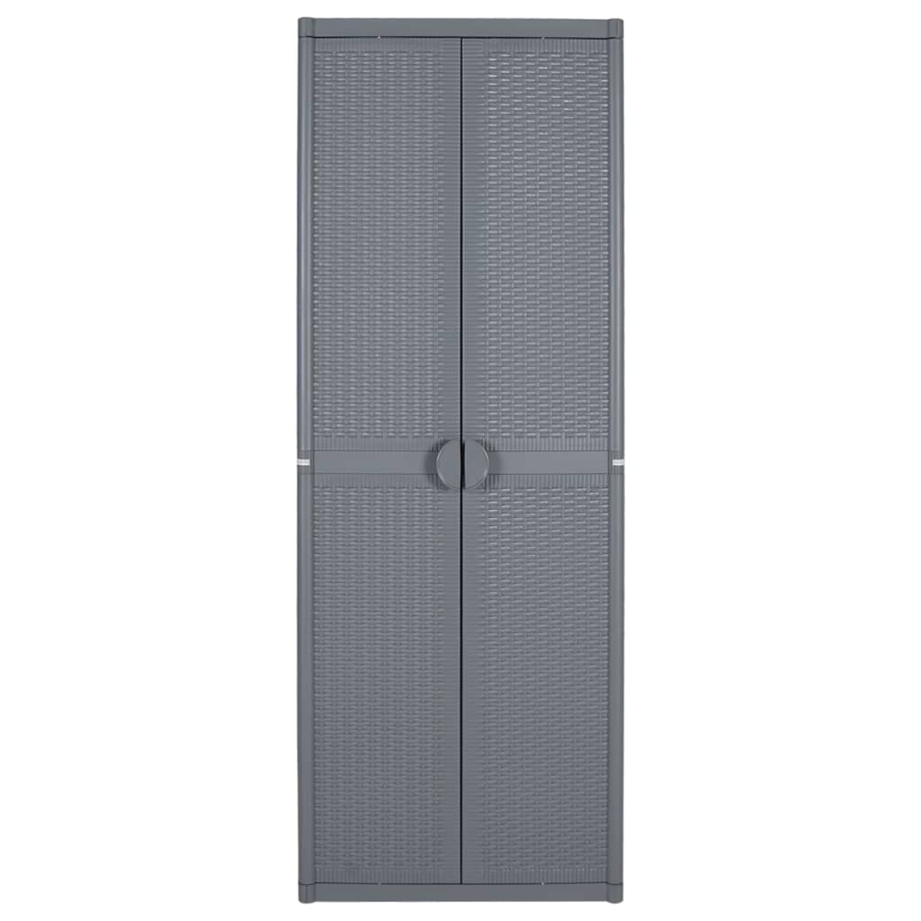 Vrtni ormarić za pohranu sivi 65 x 45 x 172 cm PP ratan