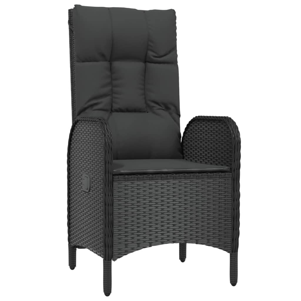 7-dijelni vrtni blagovaonski set crno-sivi od poliratana