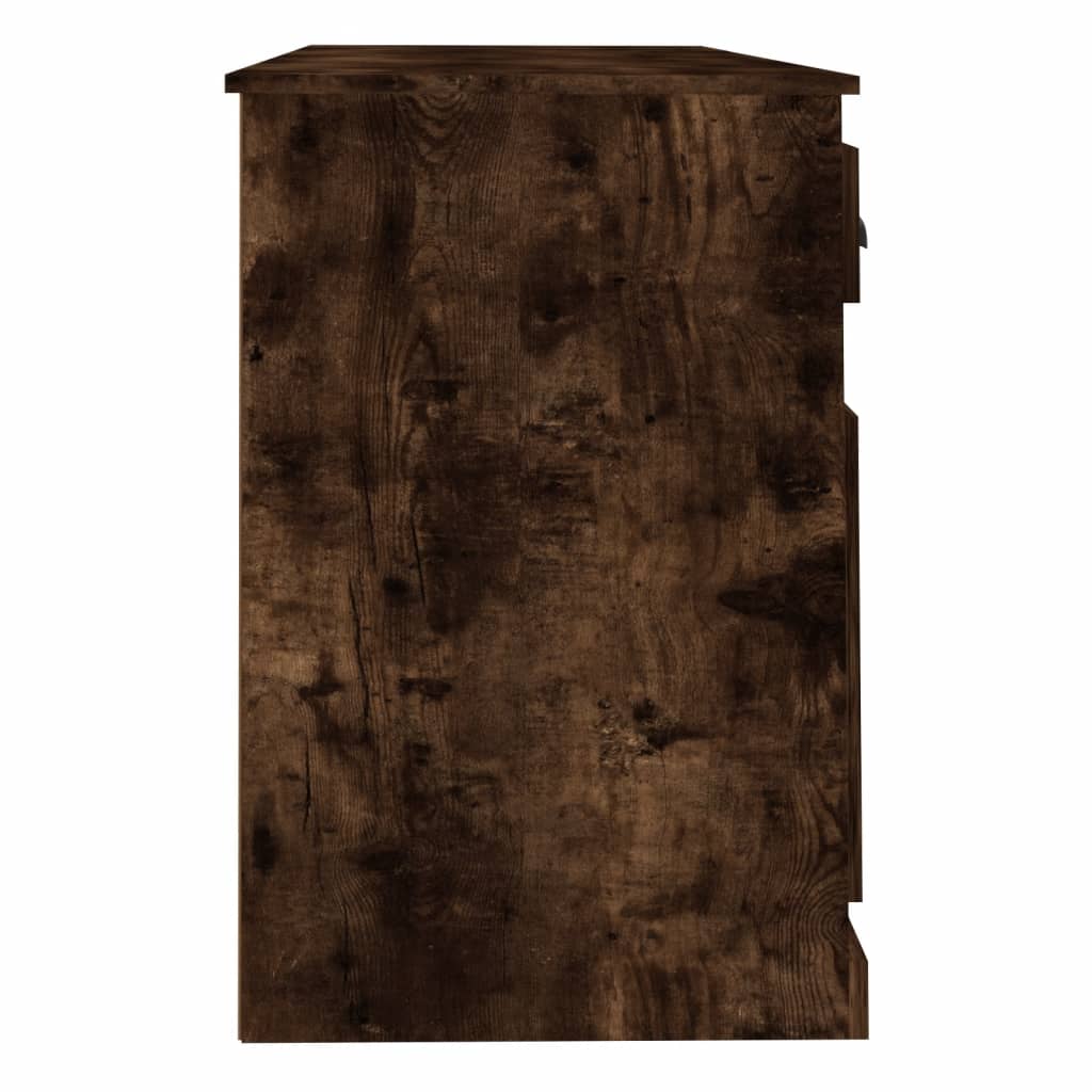Radni stol s ormarićem boja dimljenog hrasta konstruirano drvo
