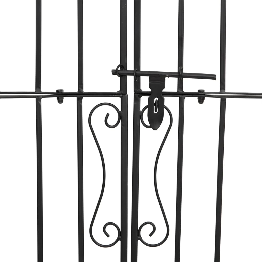 Vrtna vrata crna 121 x 8 x 150 cm od kovanog željeza