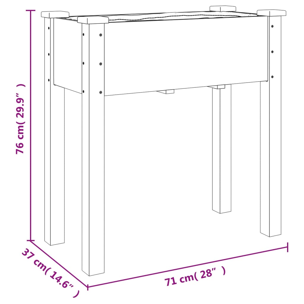 Sadilica s oblogom siva 71 x 37 x 76 cm od masivne jelovine
