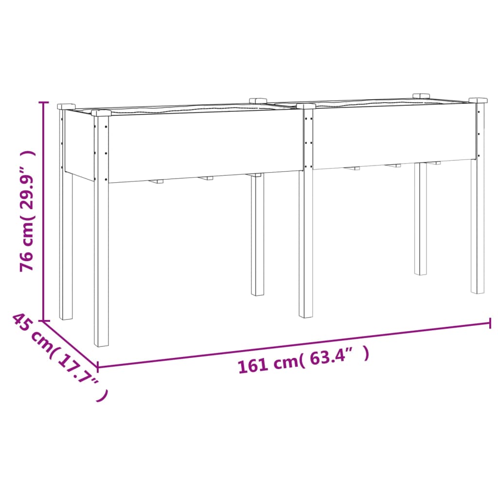 Sadilica s oblogom smeđa 161 x 45 x 76 cm od masivne jelovine