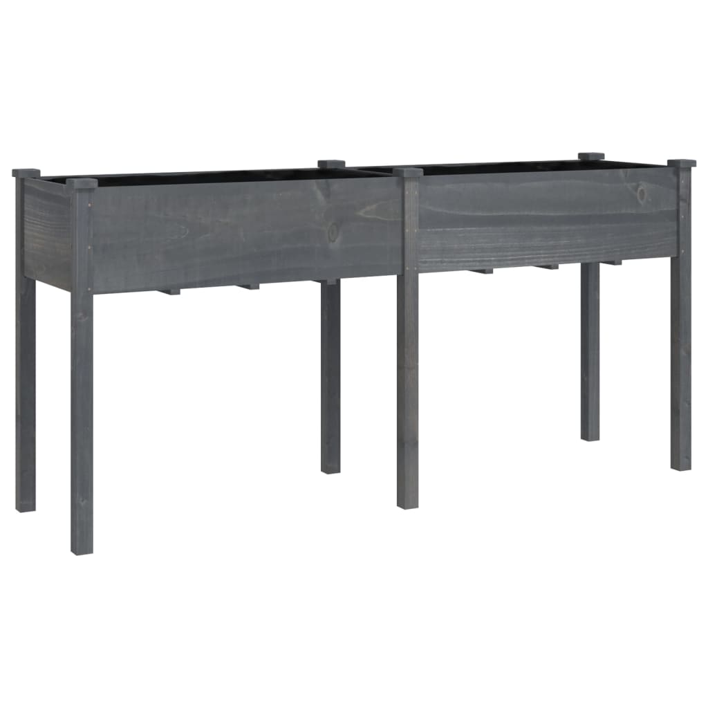 Sadilica s oblogom siva 161x45x76 cm od masivne jelovine