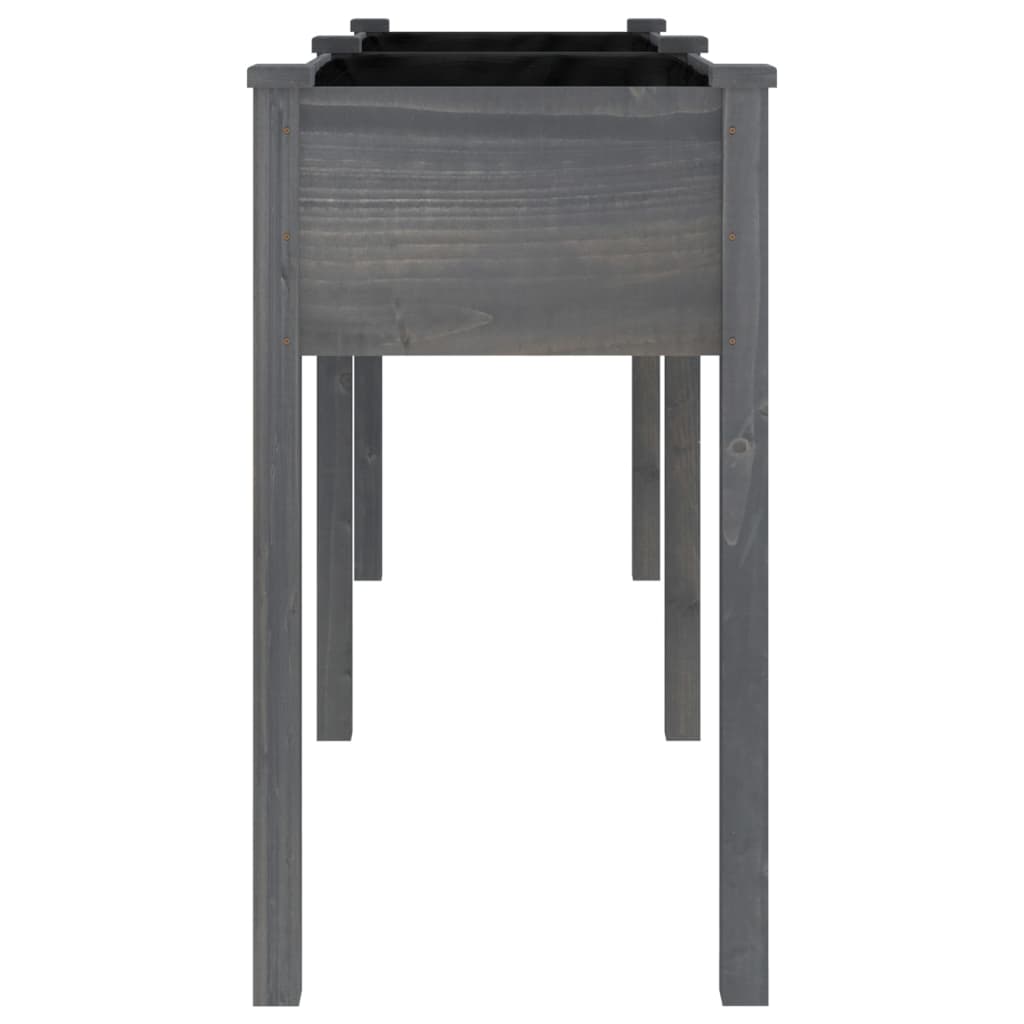 Sadilica s oblogom siva 161x45x76 cm od masivne jelovine