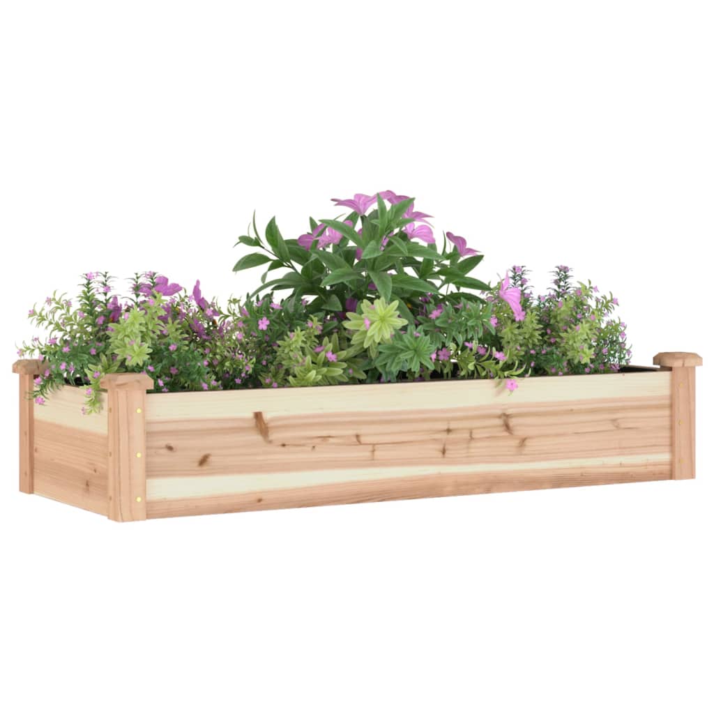 Povišena vrtna gredica s oblogom 120x45x25 cm masivna jelovina